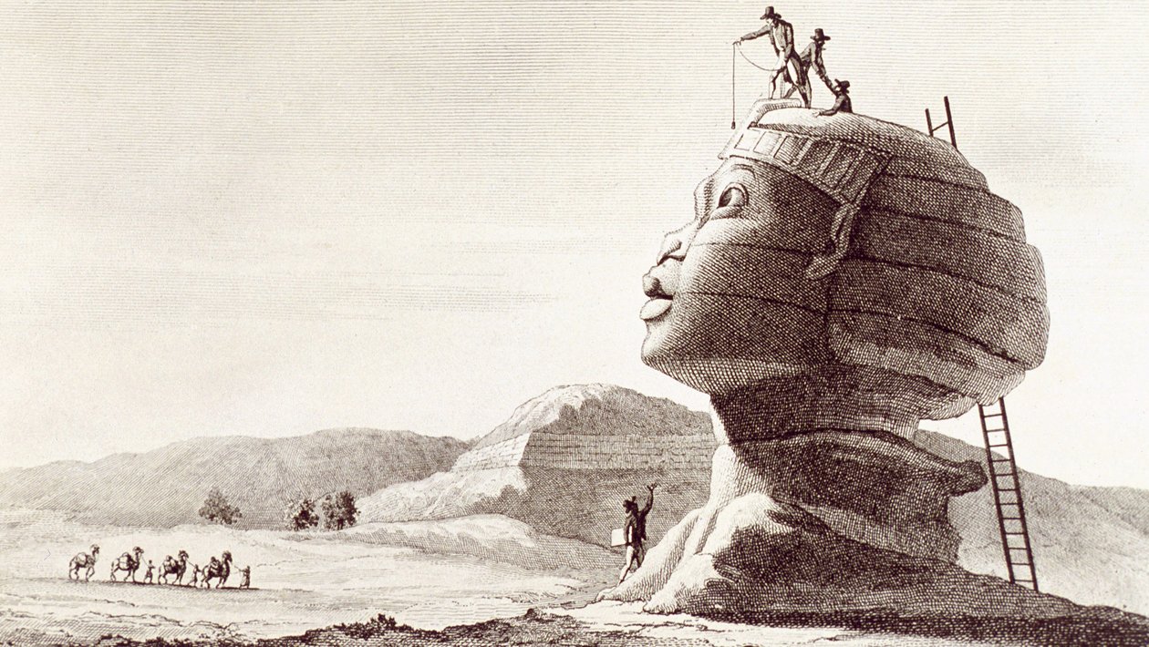 Sfinx van Gizeh in Egypte tijdens de Egyptische campagne door Dominique Vivant Denon