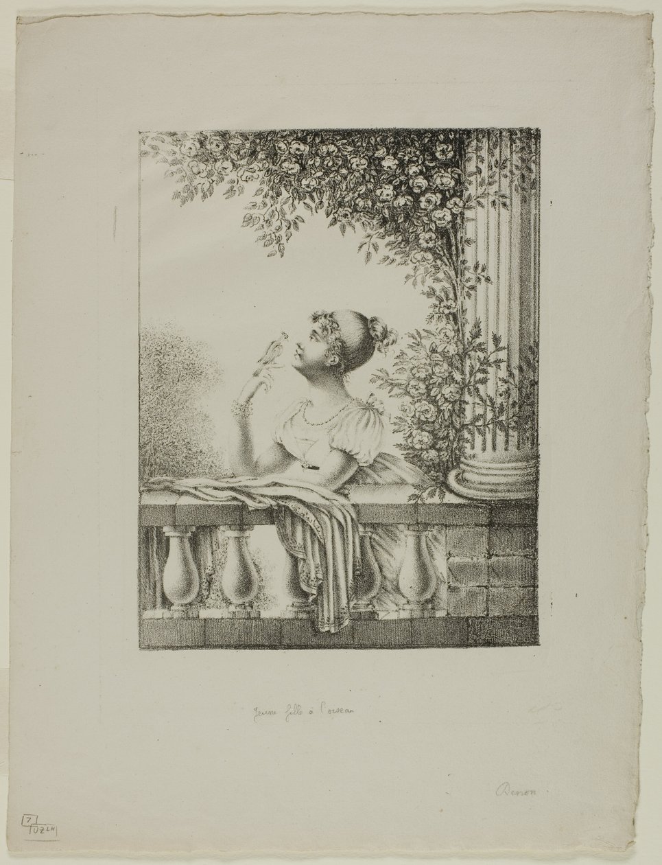 Jong Meisje met Vogel door Dominique Vivant Denon