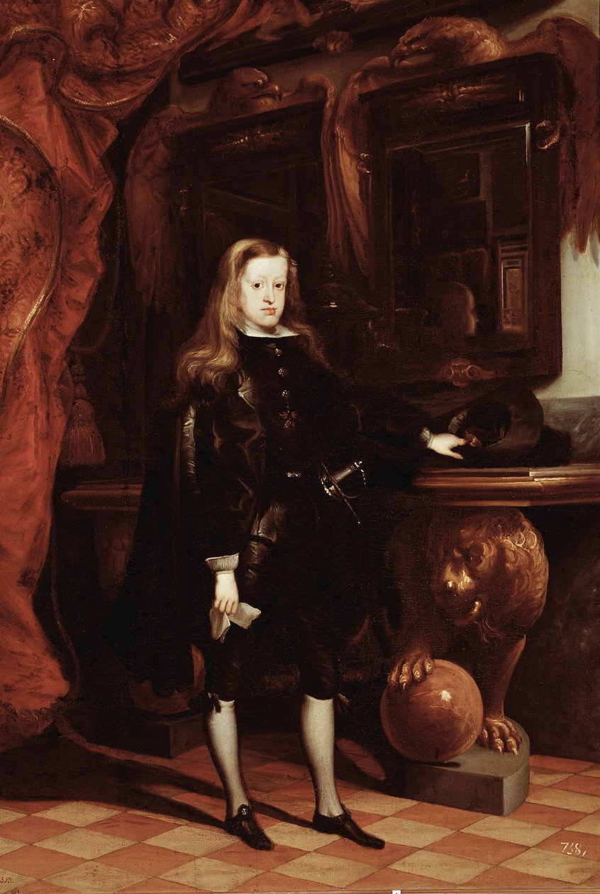 Portret van Karel II van Spanje door Don Juan Carreno de Miranda