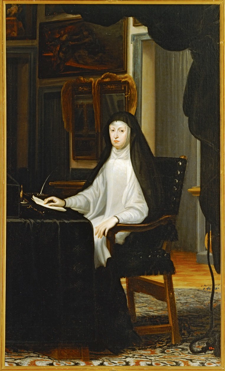 Koningin Maria Anna van Oostenrijk ... (schilderij op doek) door Don Juan Carreno de Miranda