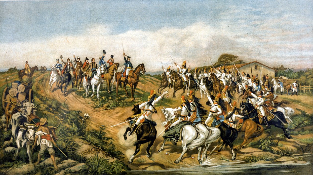Onafhankelijkheid of dood!. Schilderij door Pedro Americo, Museum van Ypiranga (Sao Paulo). Allegorische voorstelling van de onafhankelijkheid van Brazilië op 7/09/1822. door Don Pedro di Figueredo Americo