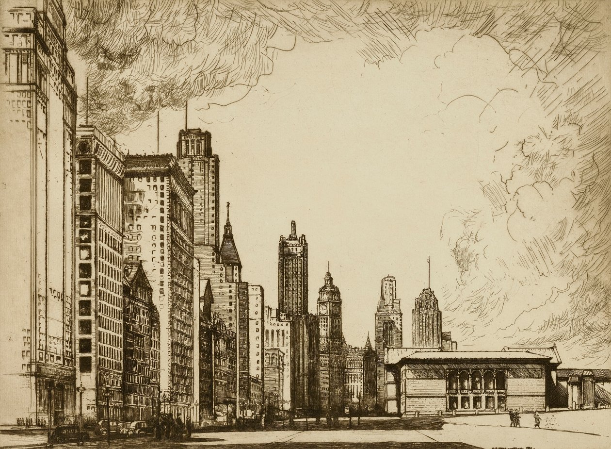 Chicago, Michigan Avenue nr. 2 door Donald Shaw MacLaughlan