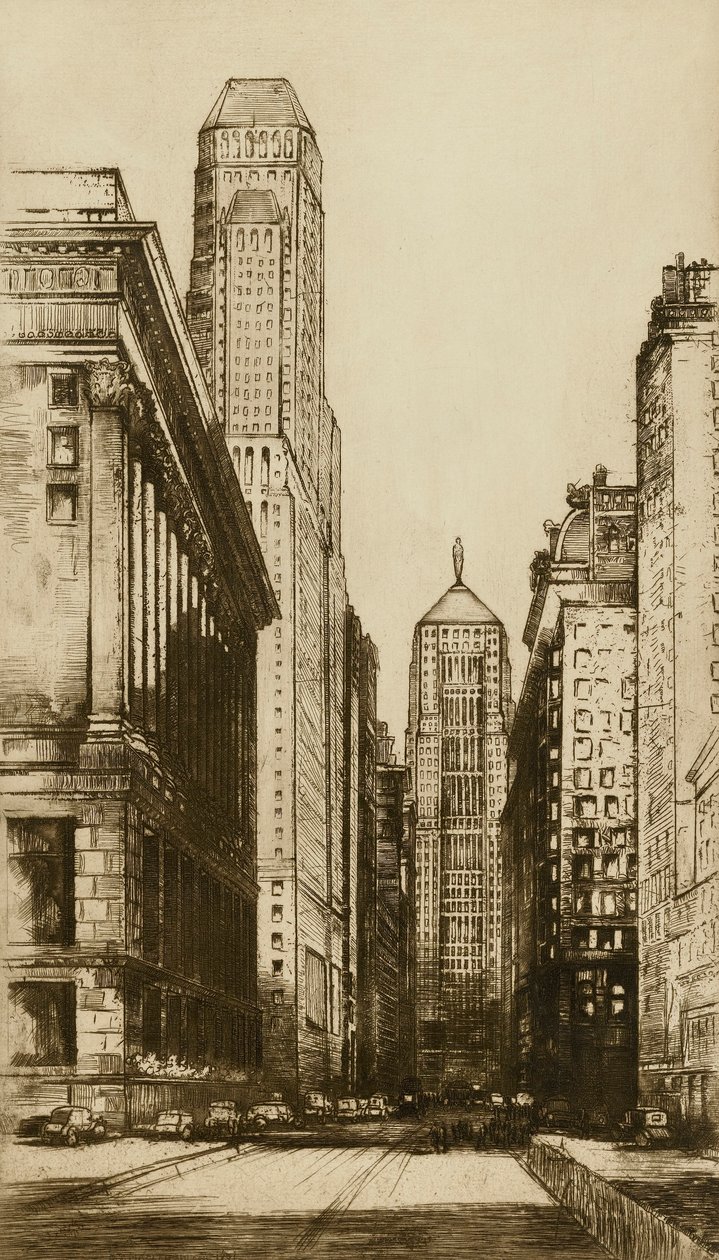 Chicago, het hart van Chicago (avond) door Donald Shaw MacLaughlan