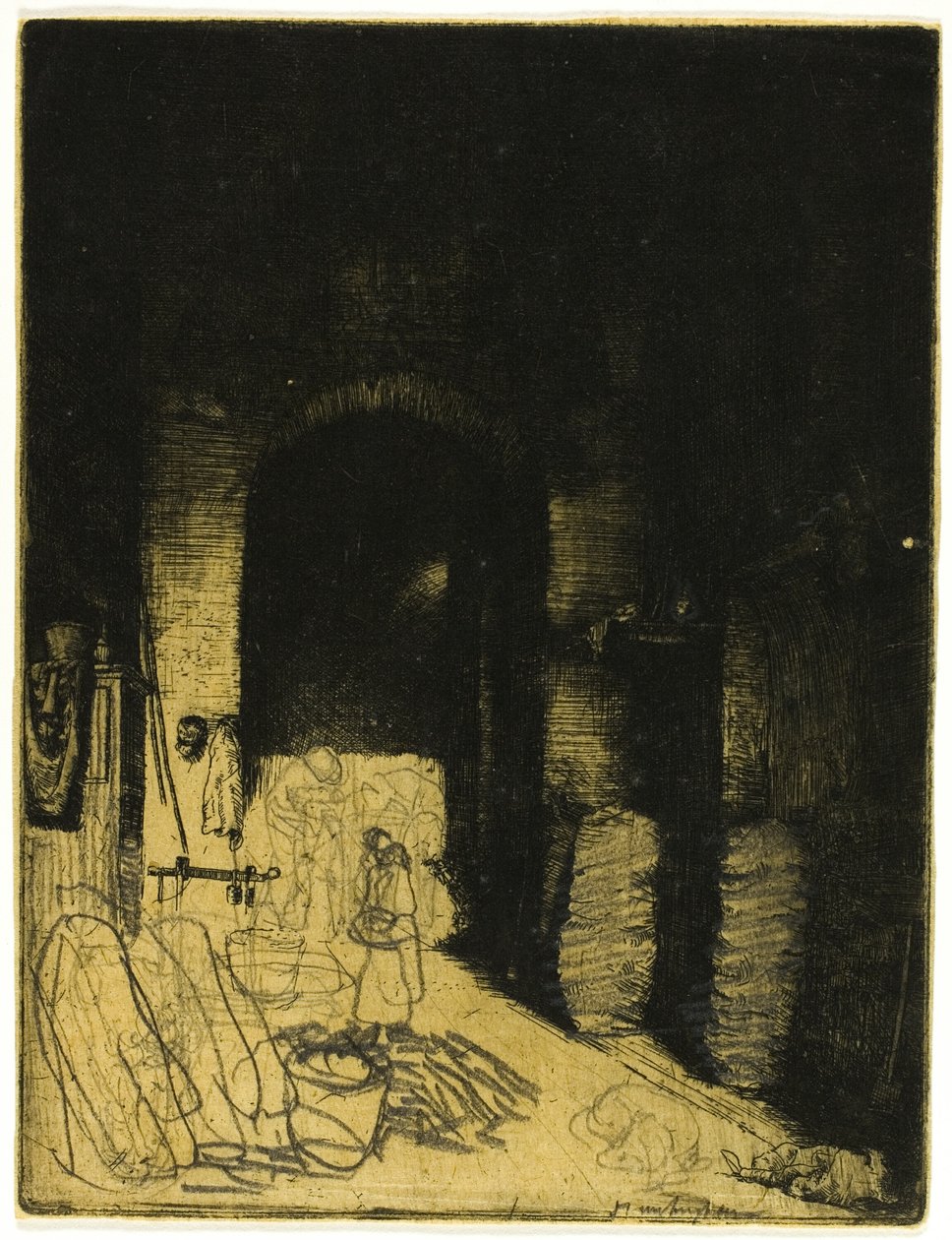 Interieur van een houtskoolwinkel, Florence door Donald Shaw MacLaughlan