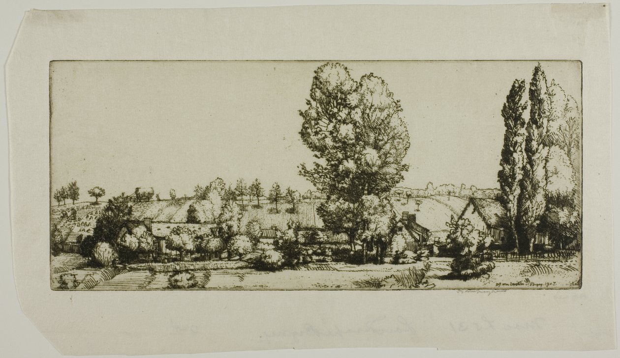 Landschap, Poigny door Donald Shaw MacLaughlan