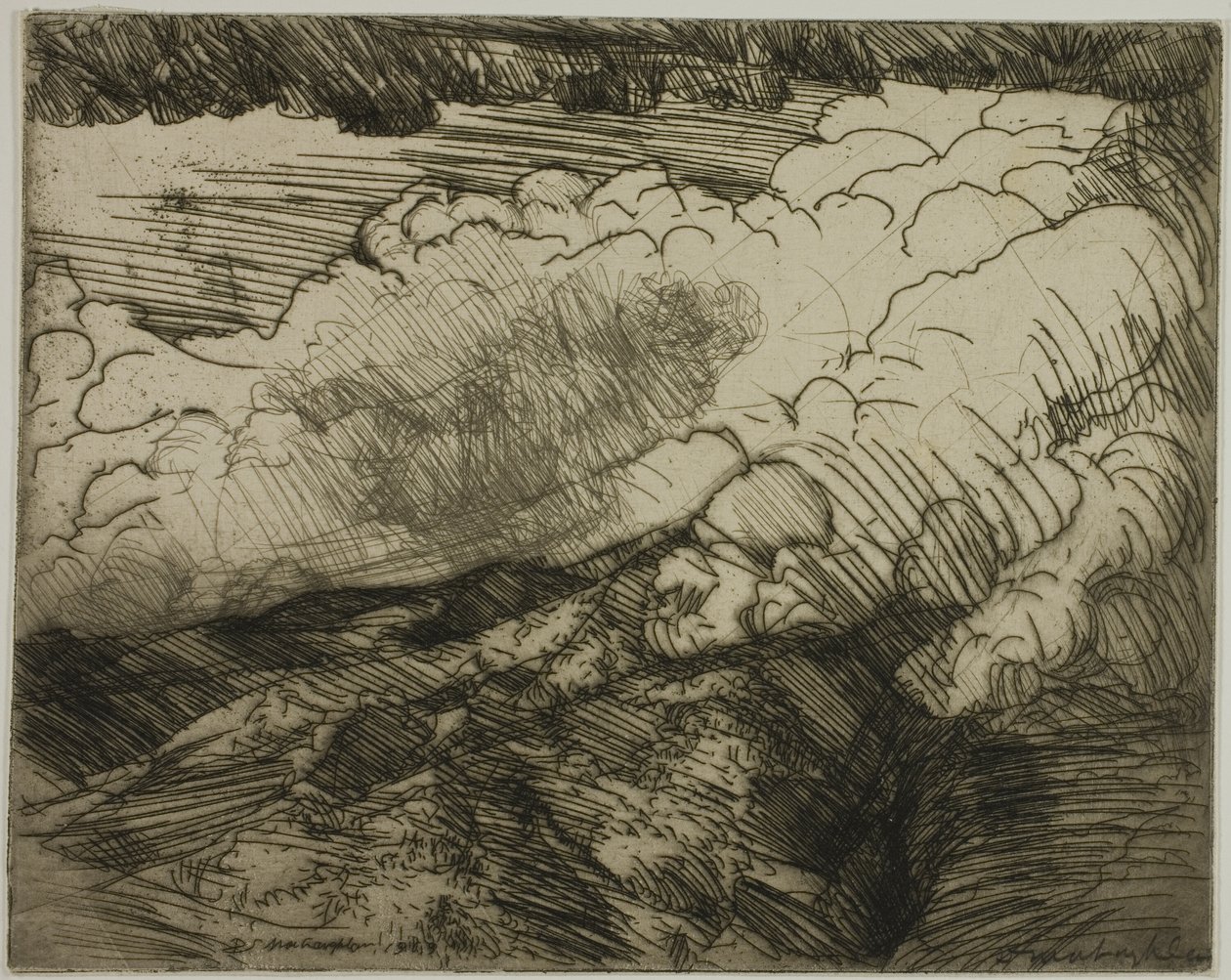 Storm in de Alpen, Zwitserland door Donald Shaw MacLaughlan