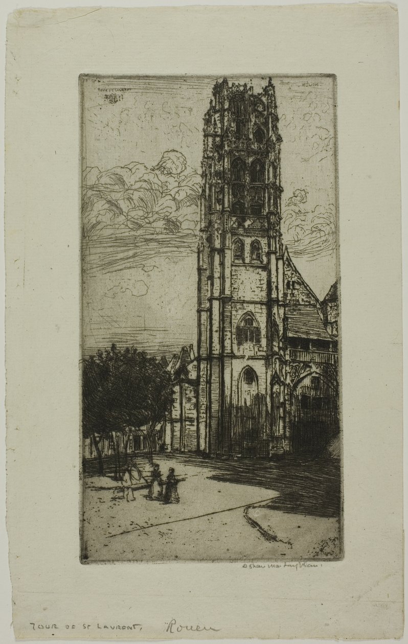 Tour St. Laurent, Rouen door Donald Shaw MacLaughlan