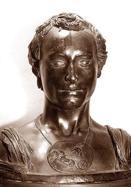 Buste van een heer (brons) door Donatello