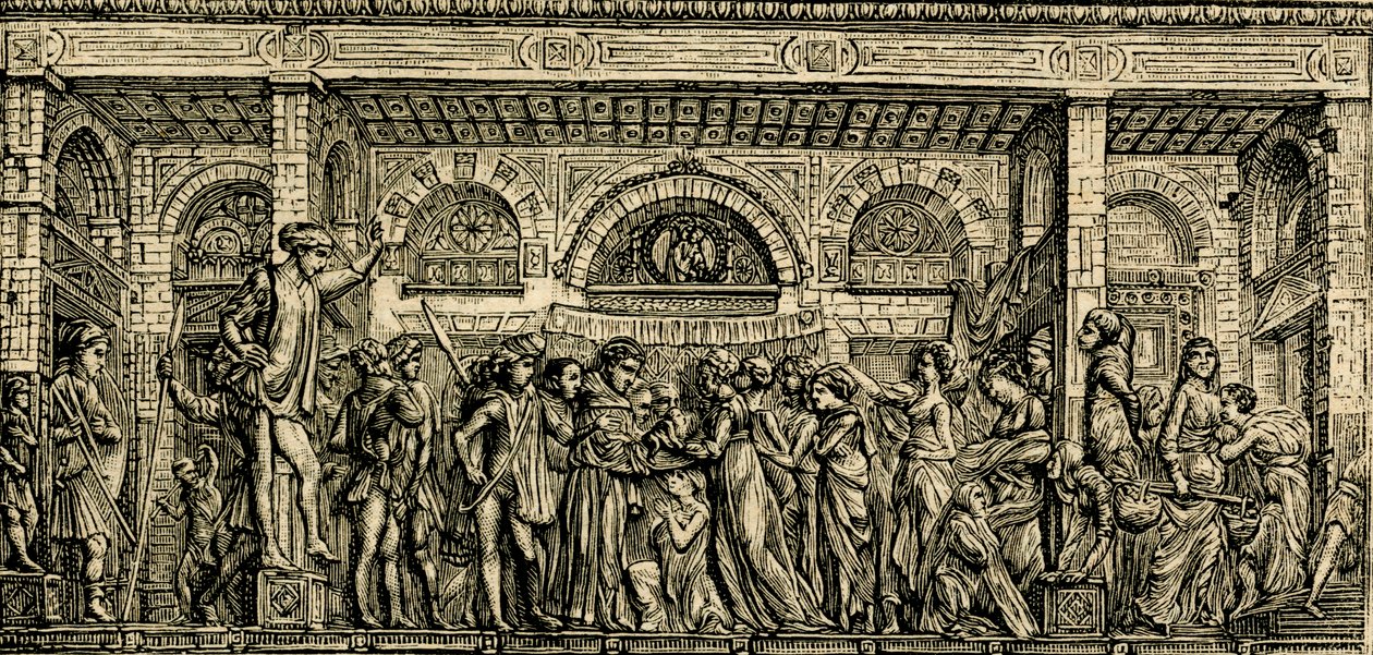 Wonder van het pasgeboren kind dat spreekt, altaar van Sint Antonius door Donatello