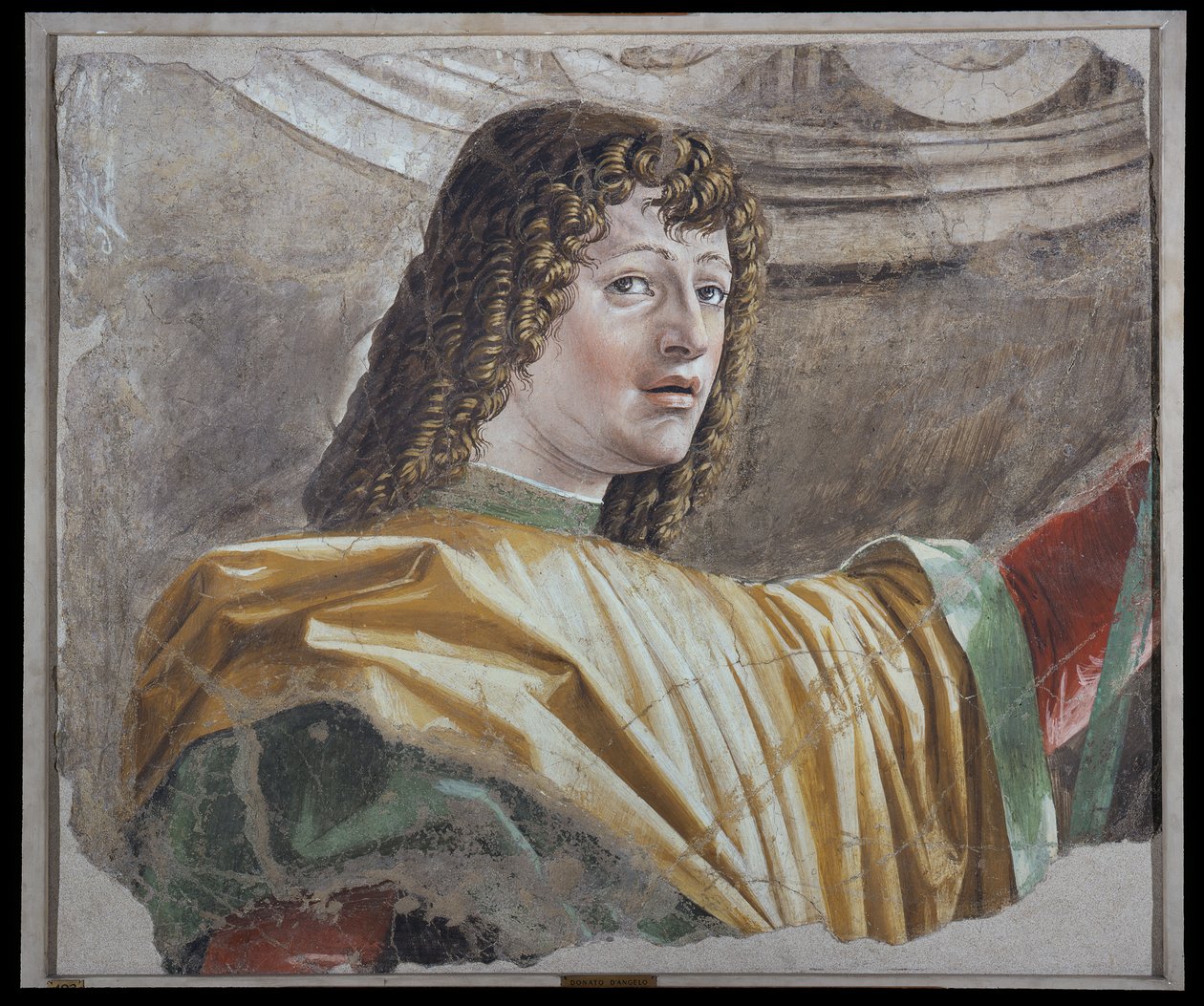 Man met de hellebaard, c.1486 (losgemaakte fresco op doek) door Donato Bramante