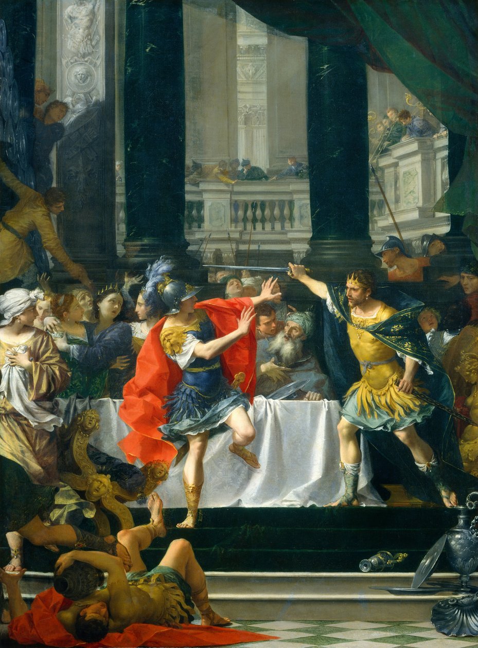 Alexander de Grote bedreigd door zijn vader door Donato Creti