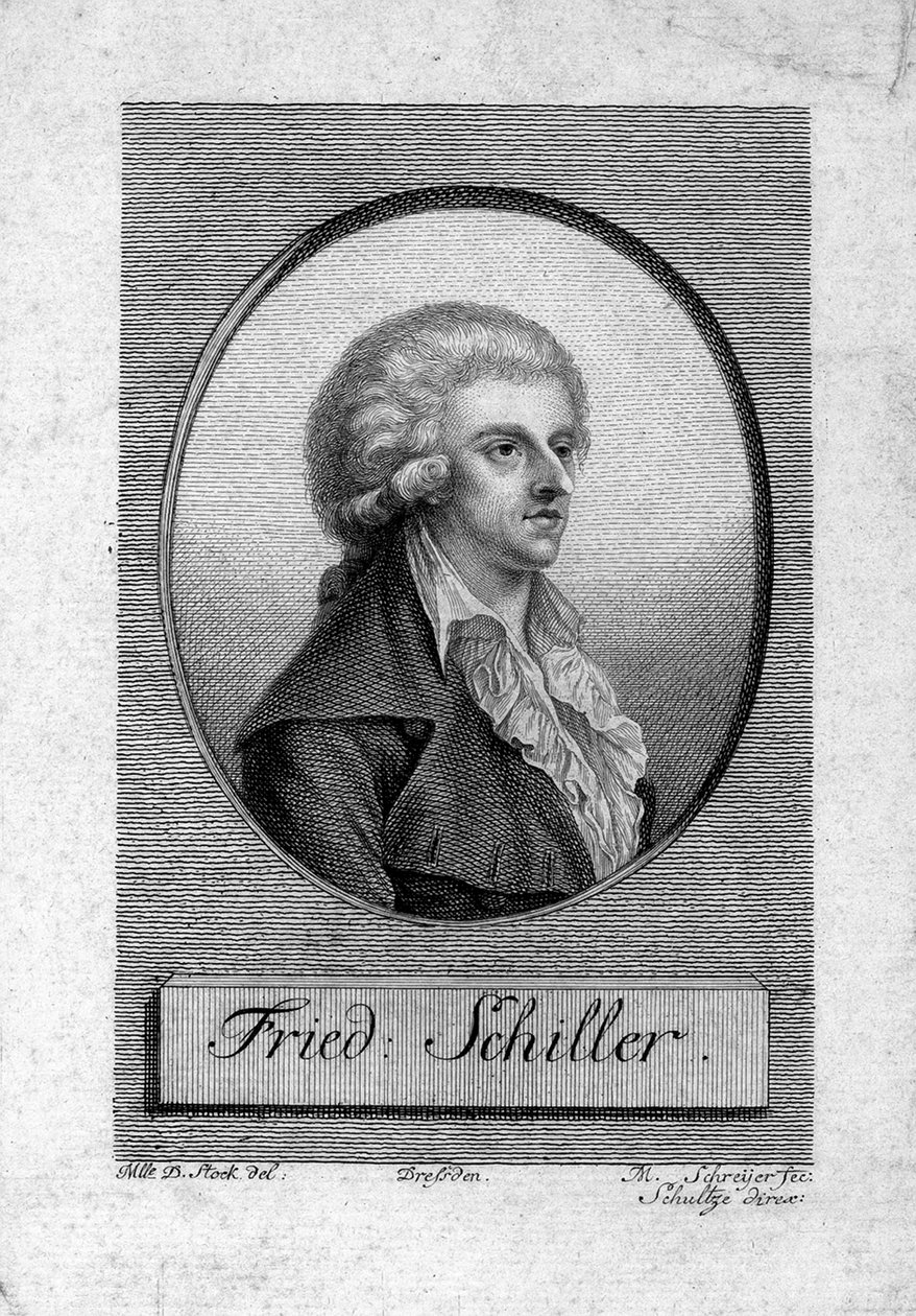 Portret van Friedrich von Schiller 1759-1805 door Dora Stock