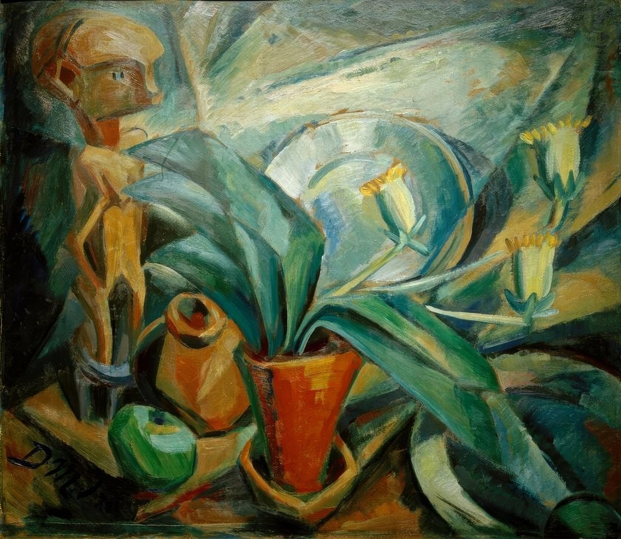 Stilleven met calla en figuur door Dorothea Mätzel Johannsen