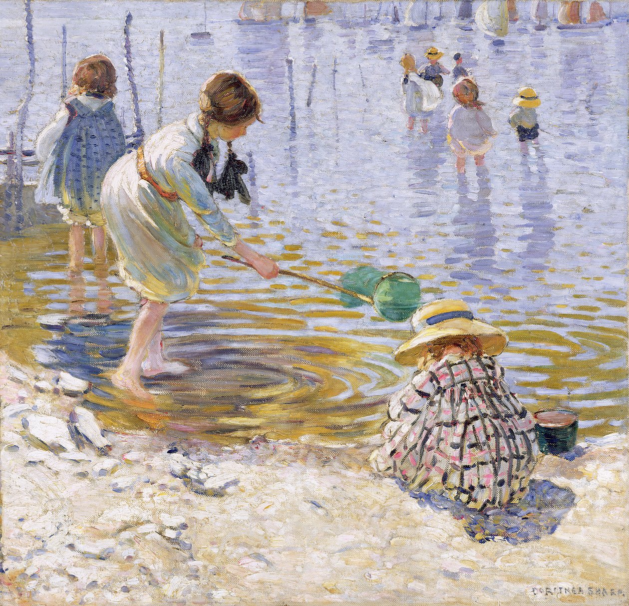 Aan de kust (olieverf op doek) door Dorothea Sharp