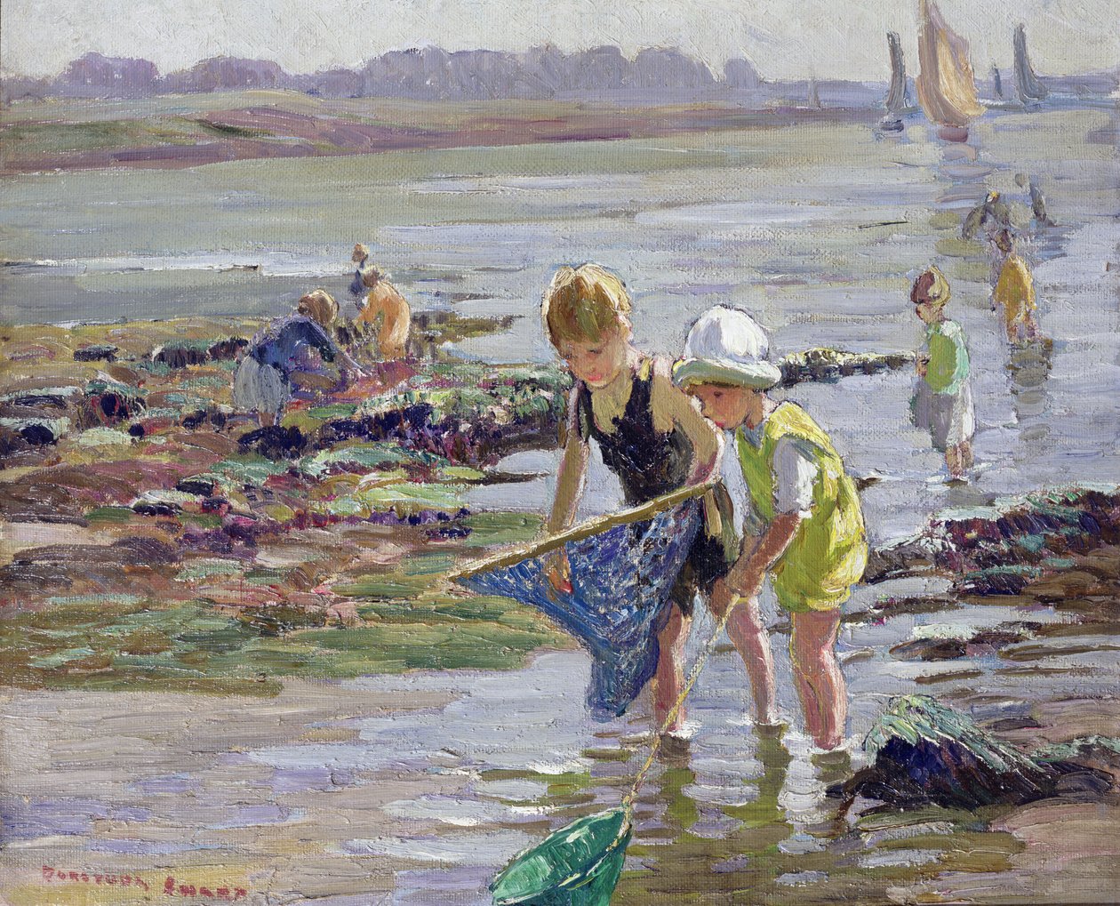 Kinderen spelen aan de kust door Dorothea Sharp