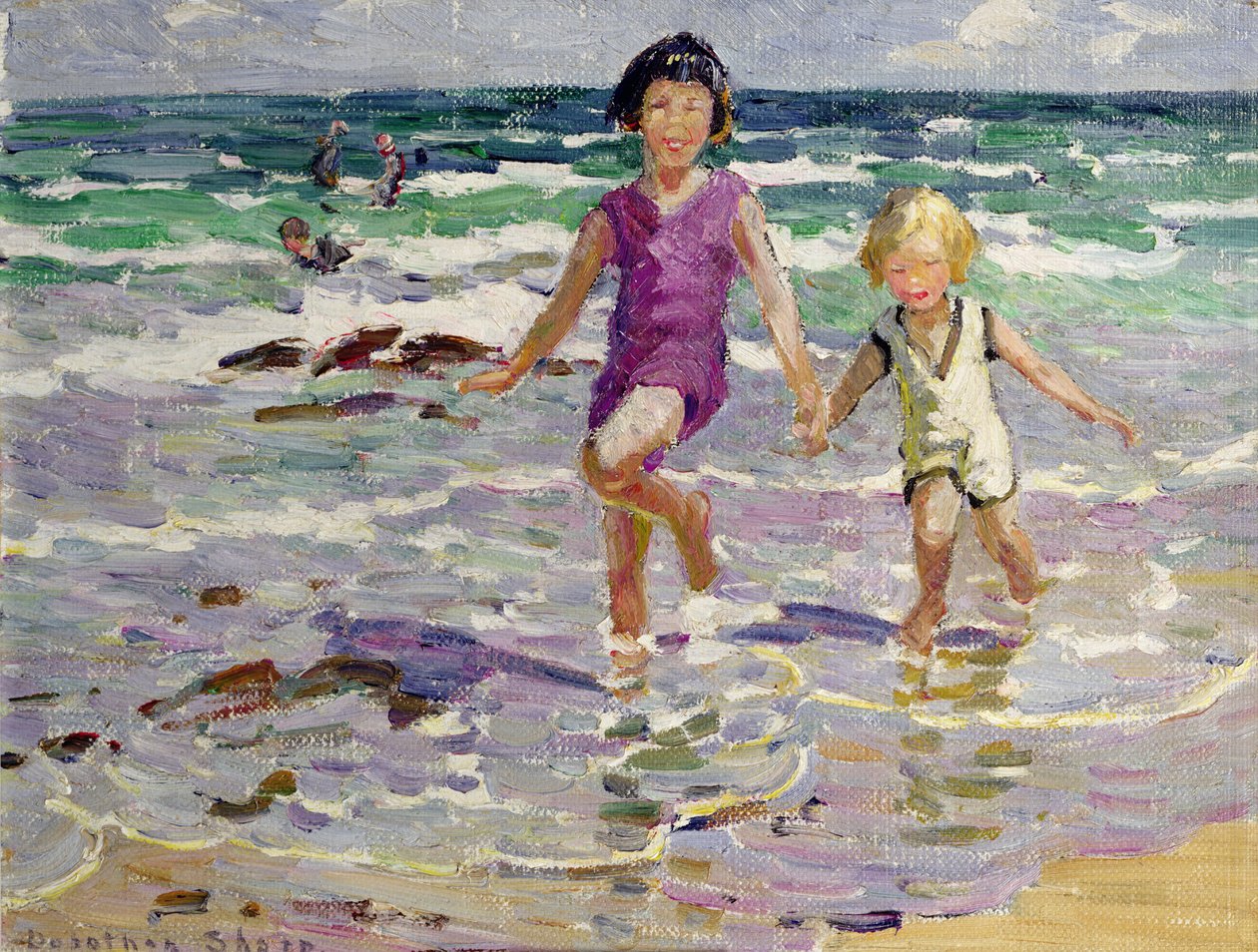 Door de golven (olieverf op doek) door Dorothea Sharp