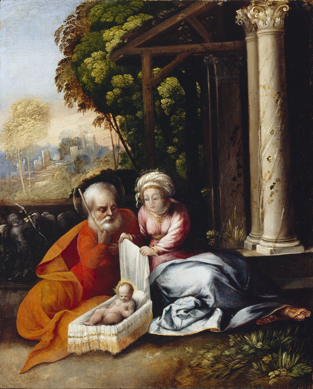 De Heilige Familie door Dosso Dossi