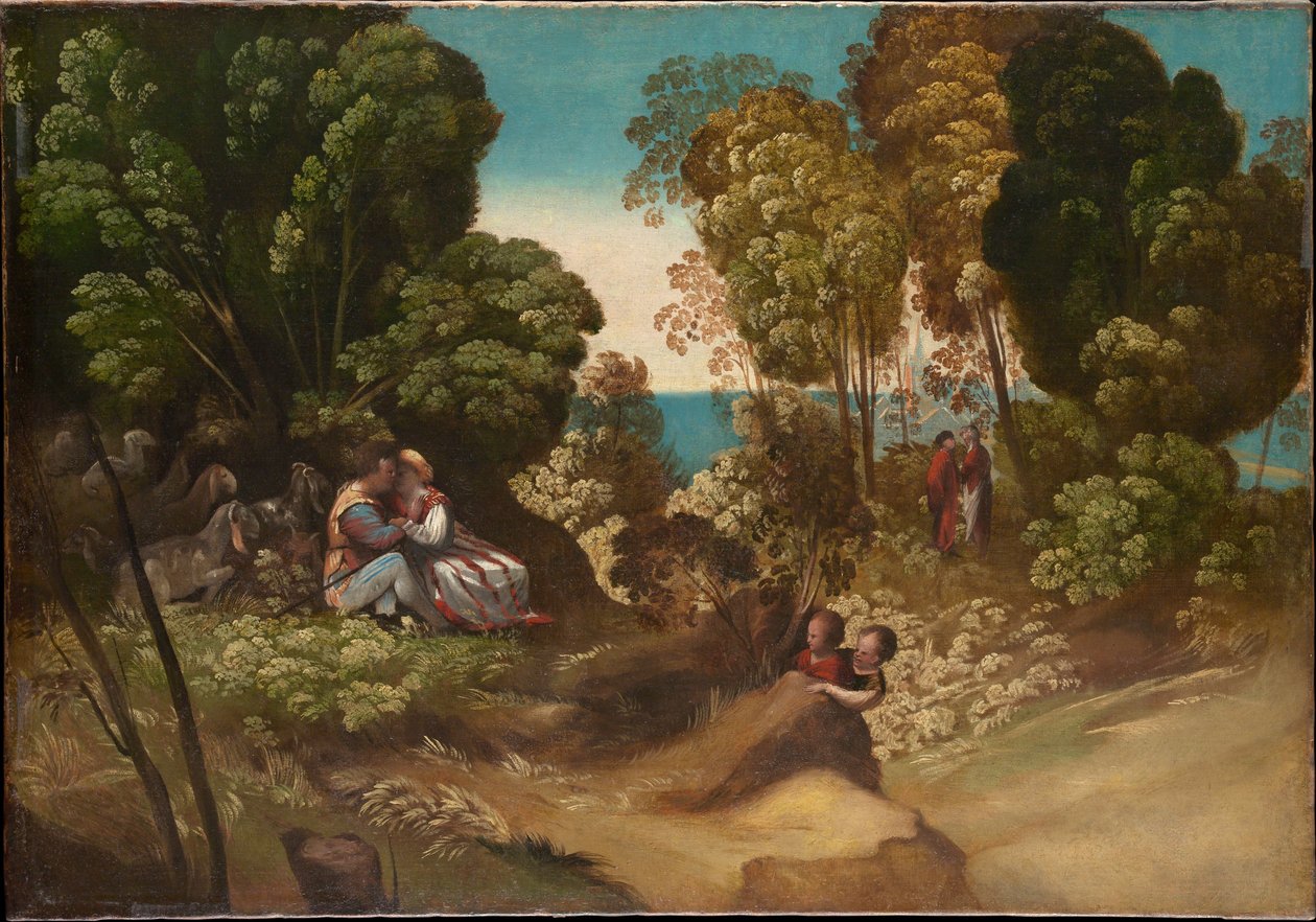 De drie tijdperken van de mens door Dosso Dossi