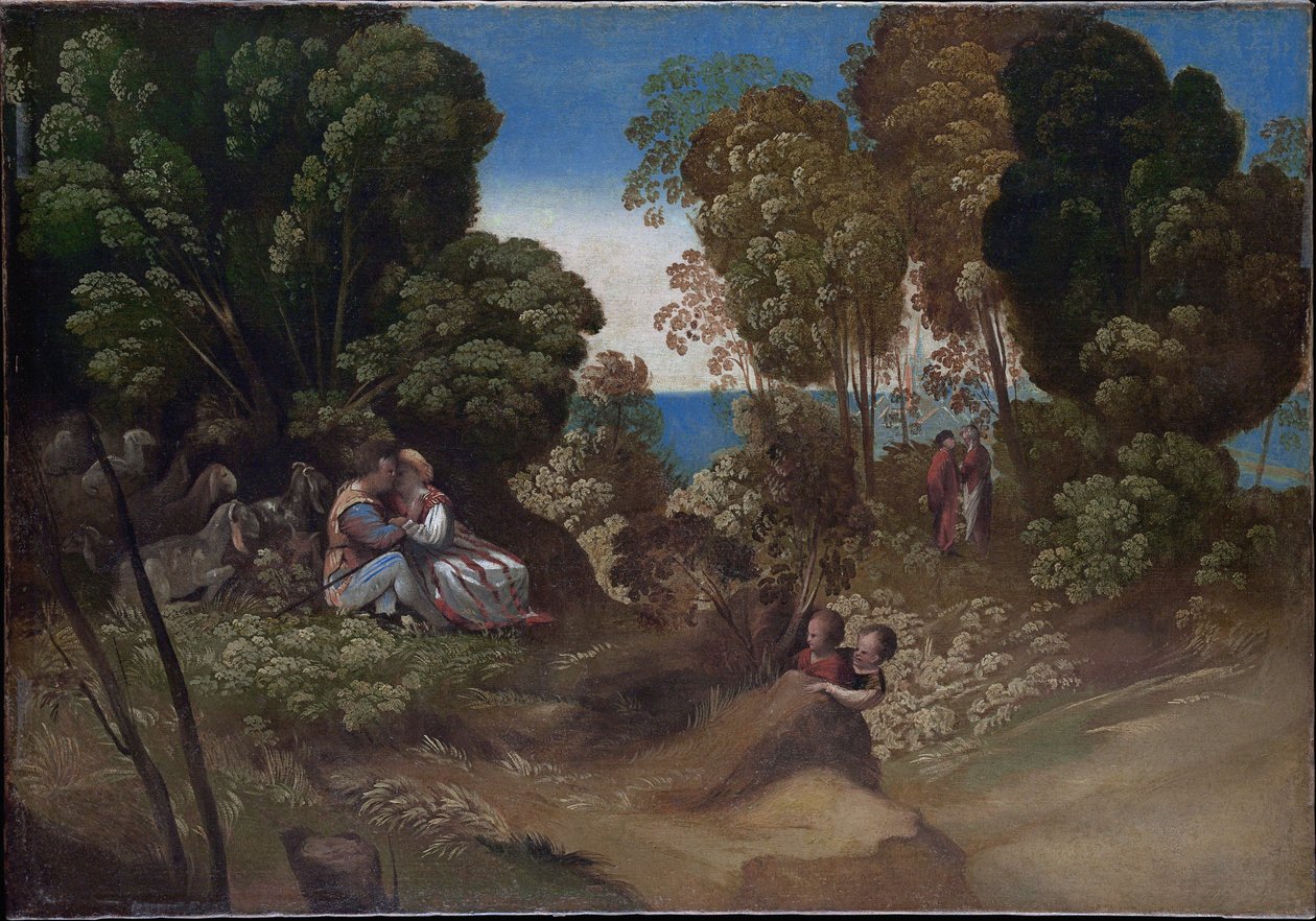 De drie tijdperken van de mens door Dosso Dossi