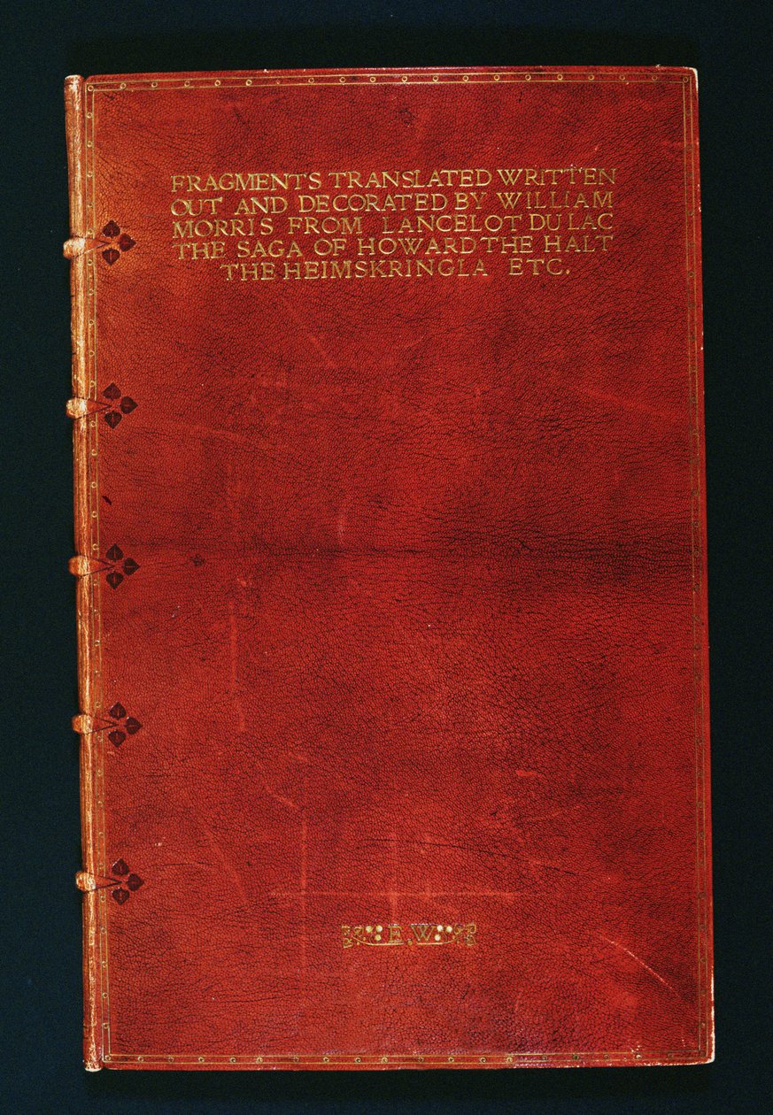 Volume van manuscriptfragmenten gebonden voor Emery Walker (1851-1933) 1902 door Douglas B. Cockerell