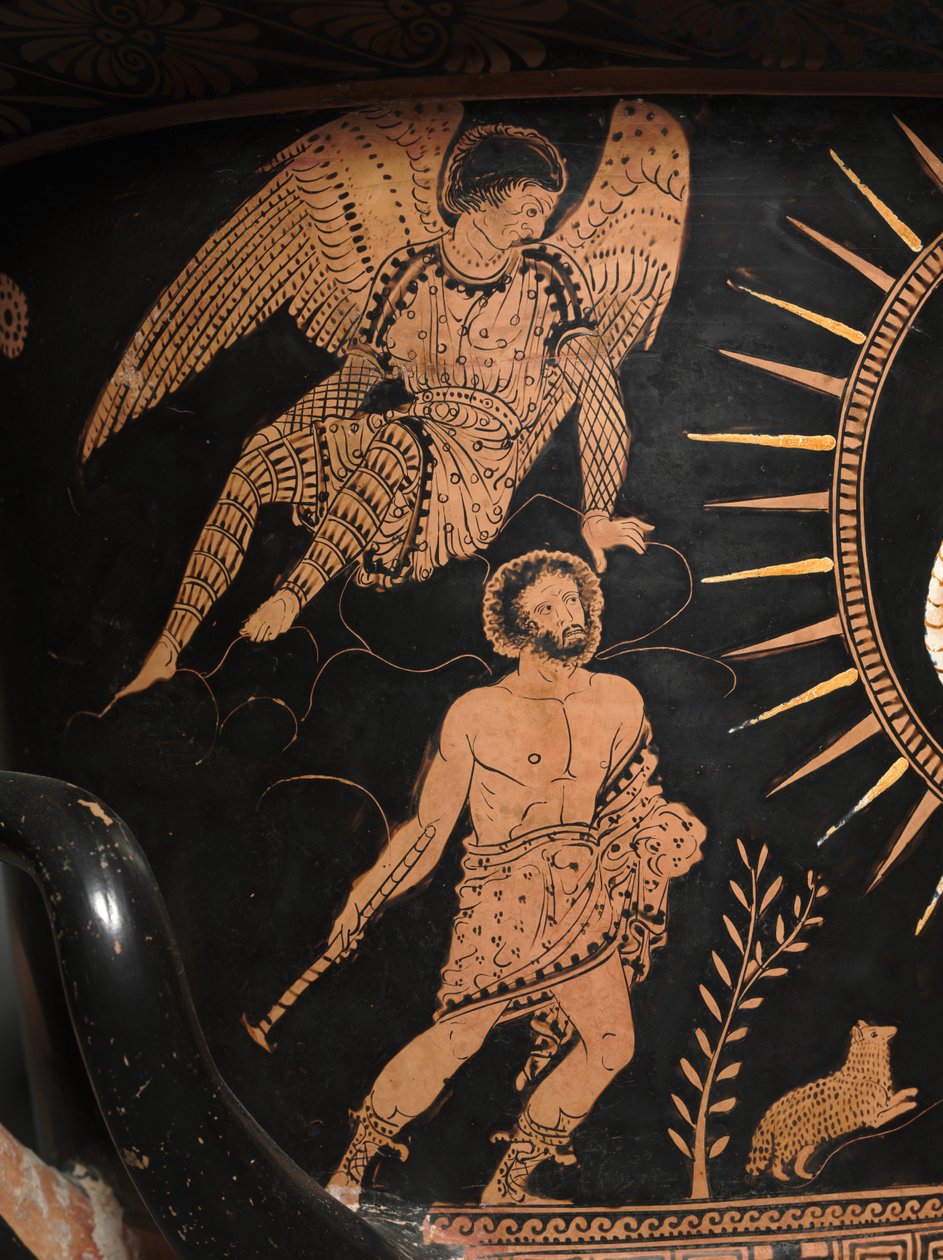 (detail) van een roodfiguren lekythos door Douris
