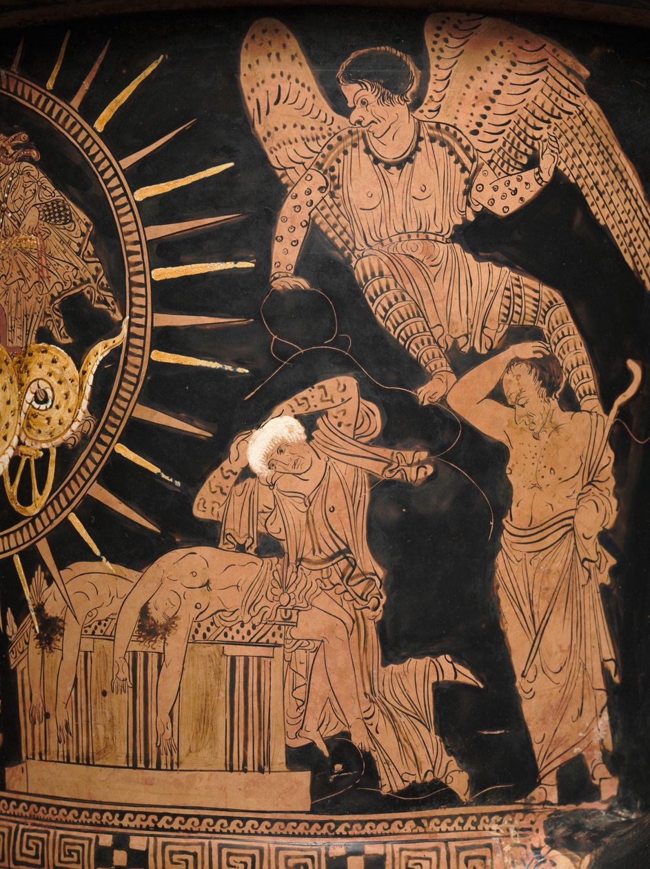 (detail) van een roodfiguren lekythos door Douris