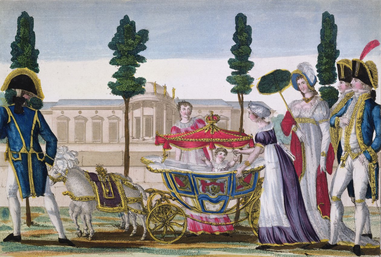 Wandelen met de Koning van Rome (1811-32) op het Tuileries-terras, c.1812 door Dubois