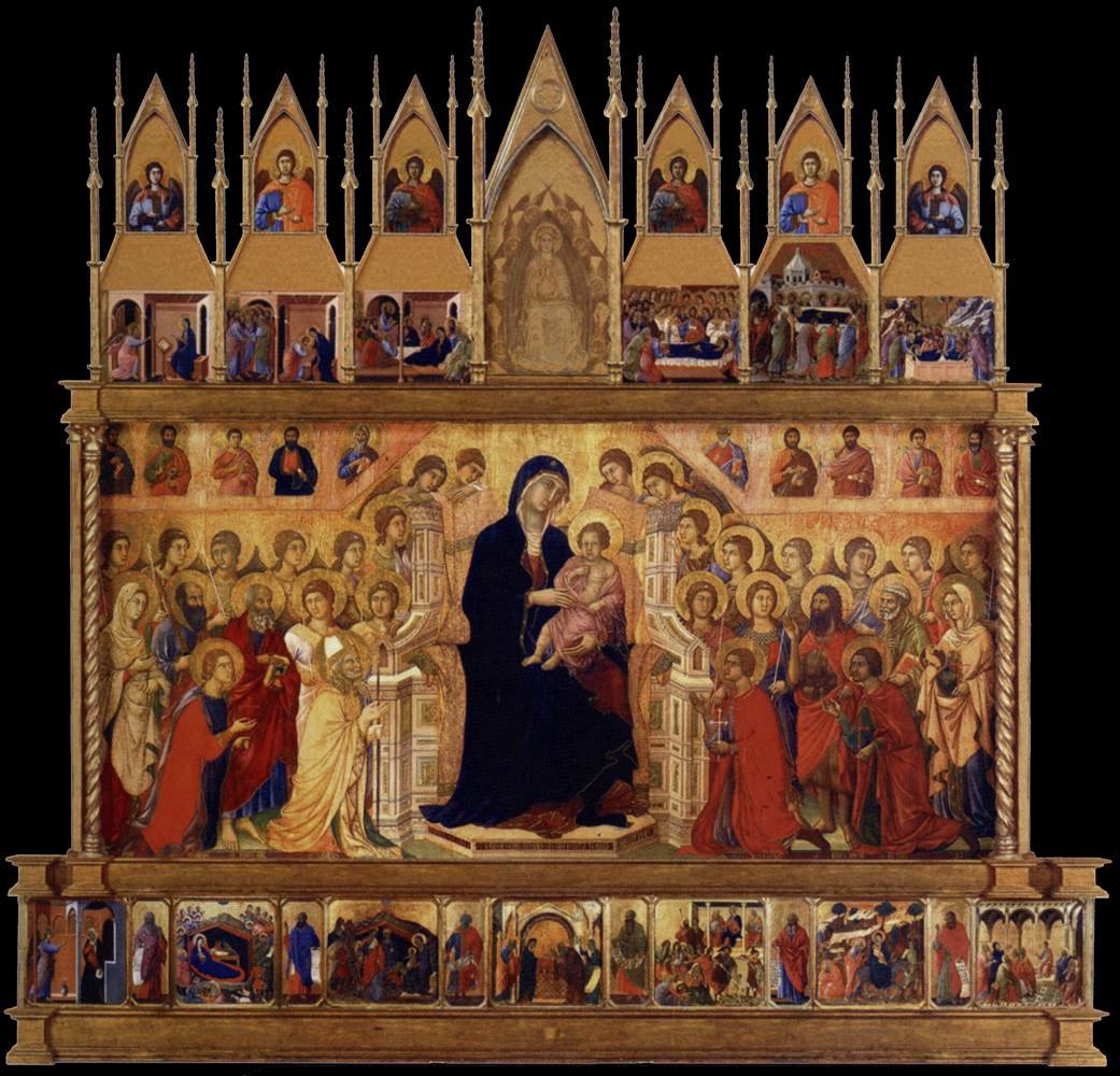 Veronderstelde reconstructie van de Maestà door Duccio di Buoninsegna