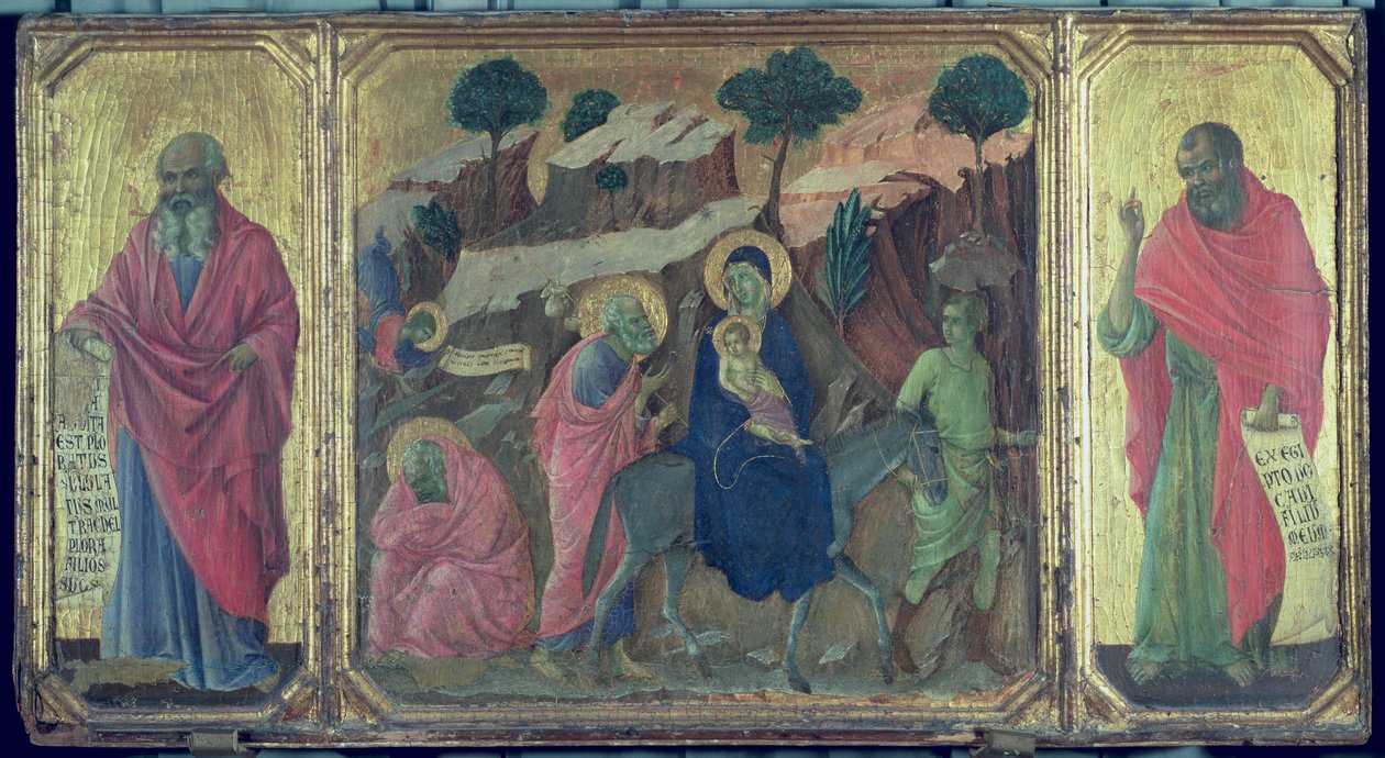 Maesta: Vlucht naar Egypte, 1308-11 door Duccio di Buoninsegna
