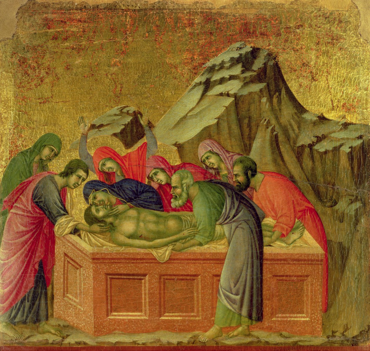 Maesta: De Begrafenis van Christus door Duccio di Buoninsegna