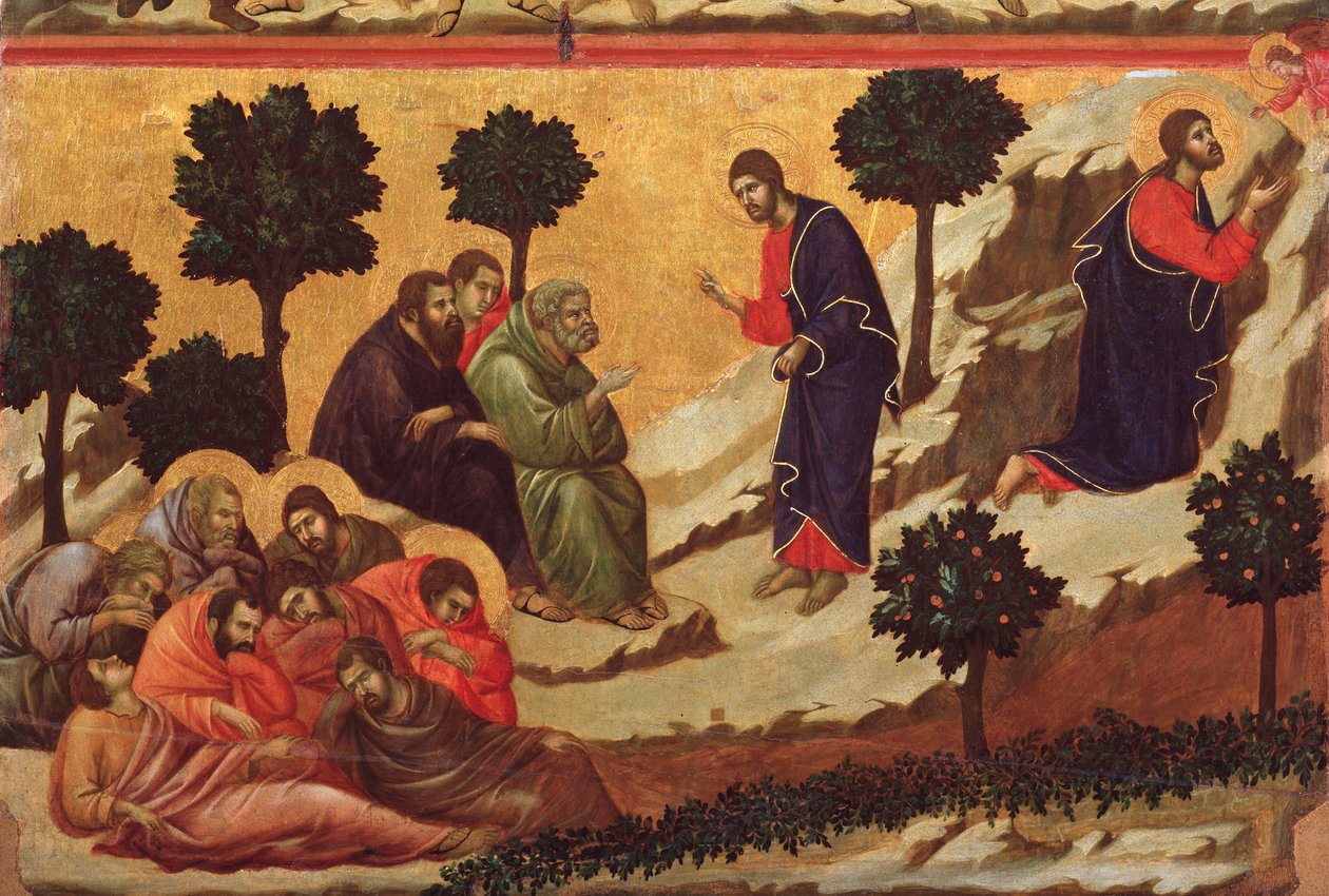 Agonie in de tuin. Maesta altaarstuk (tempera op hout) door Duccio di Buoninsegna