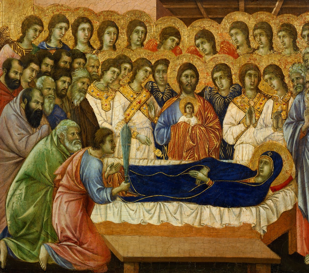 Dormitio Virginis (De eeuwige slaap van de Maagd), detail van Maesta