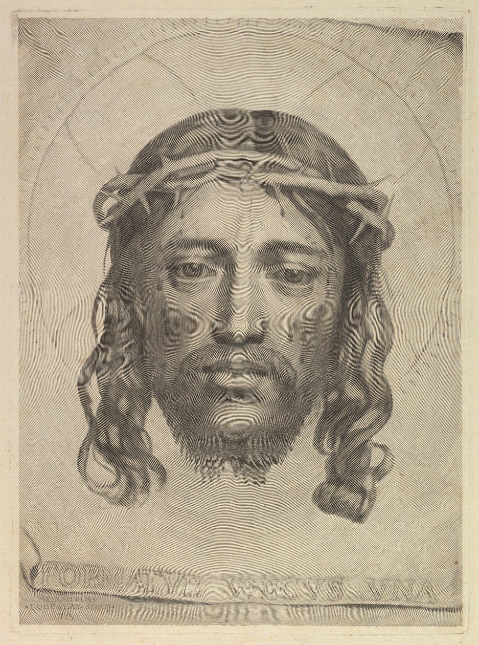 Gezicht van Christus op de sluier van St. Veronica, 1735 door Dudesert