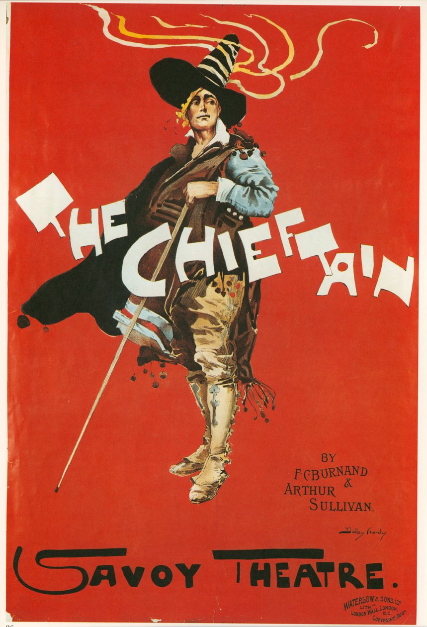 The Chieftain, Savoy Theatre, ca. 1898 (kleurenlitho) door Dudley Hardy