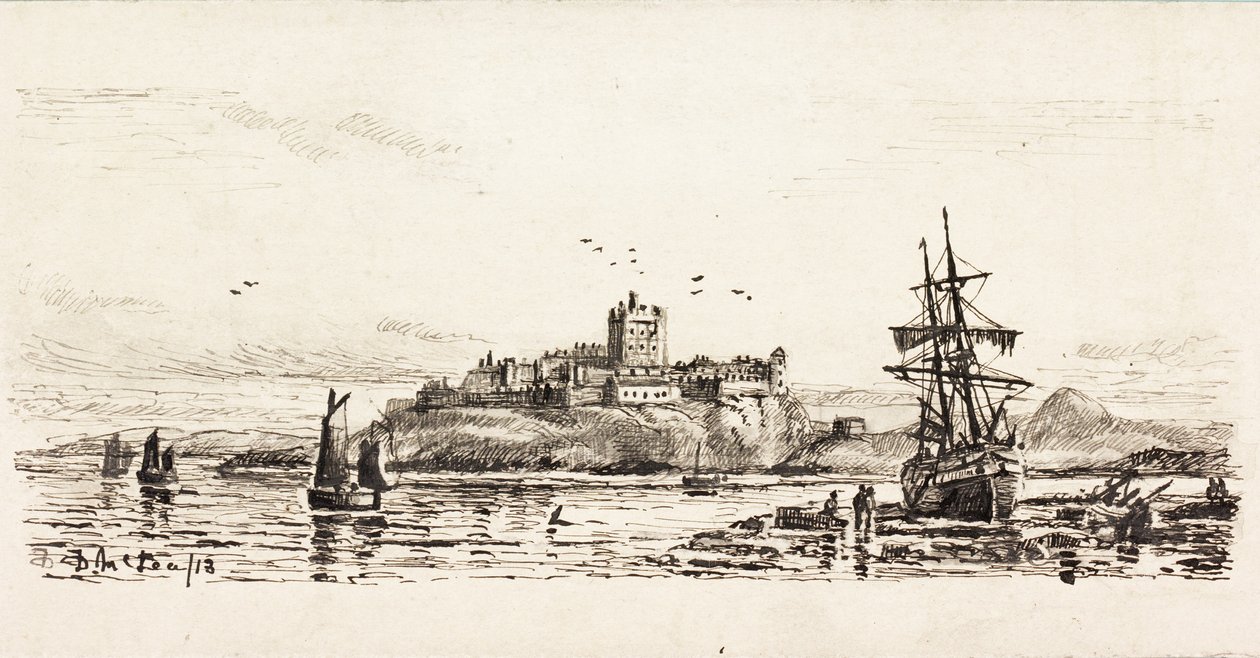 Nederlandse schoener gestrand bij Bamburgh door Duncan F. McLea