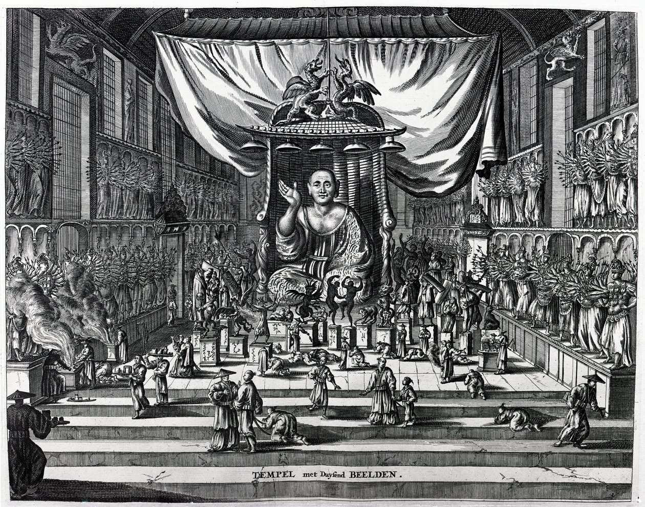 Een Boeddhistische Tempel, een illustratie uit 