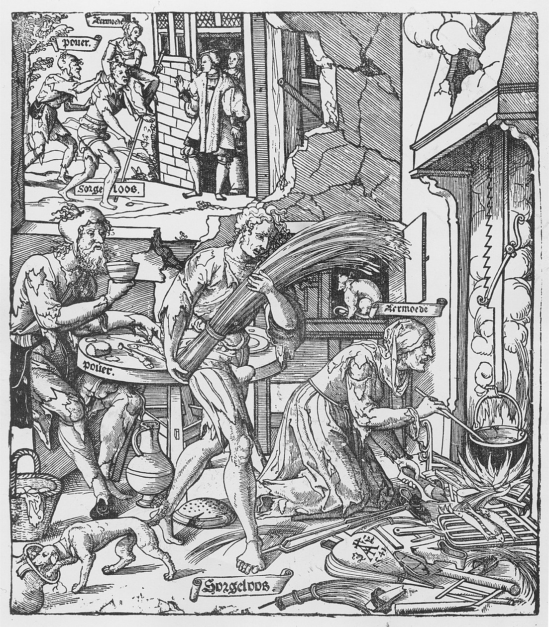 Sorgheloos draagt een Schoof, 1541 door Dutch School