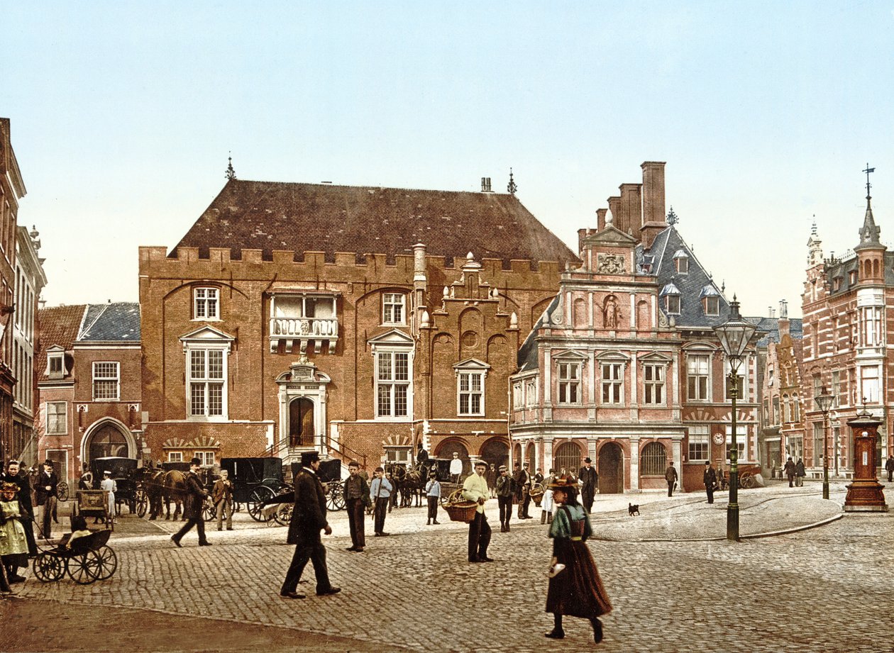 Stadhuis op de Grote Markt, Haarlem, Nederland door Dutch Photographer