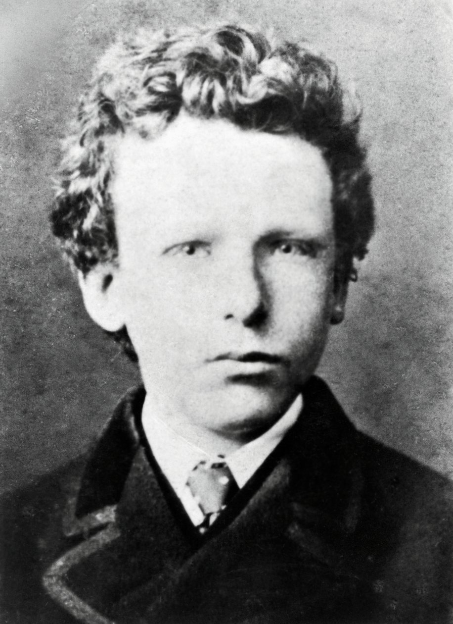 Vincent Van Gogh, ongeveer 13 jaar oud (zwart-wit foto) door Dutch Photographer