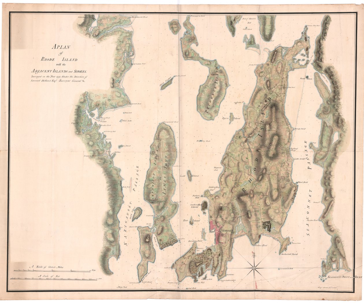 Een plan van Rhode Island door Holland door Dutch School