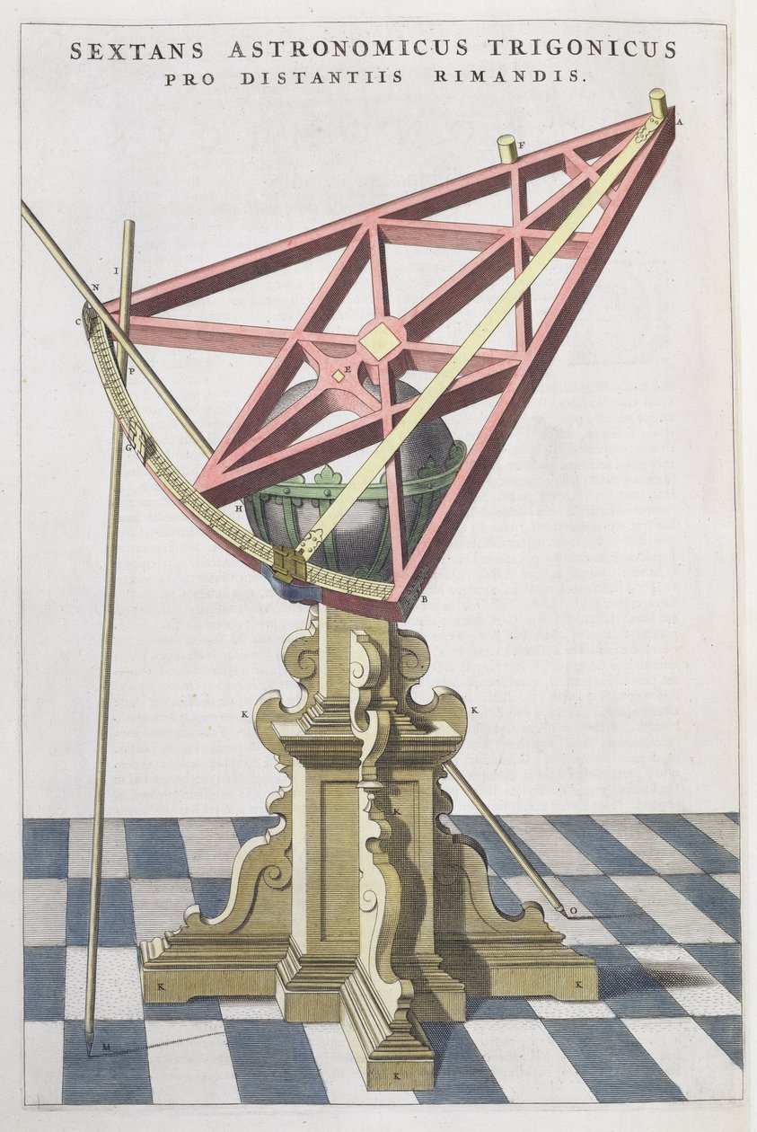 Astronomische sextant van Tycho Brahe uit een atlas door Joan Blaeu, Amsterdam, 1665 door Dutch School