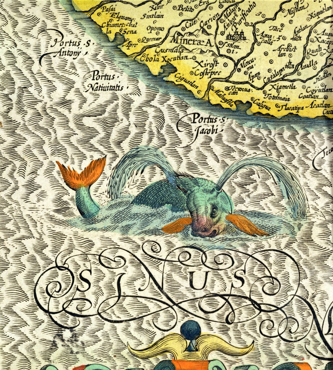 Zeemoster, detail van p.369-70 van Mercator