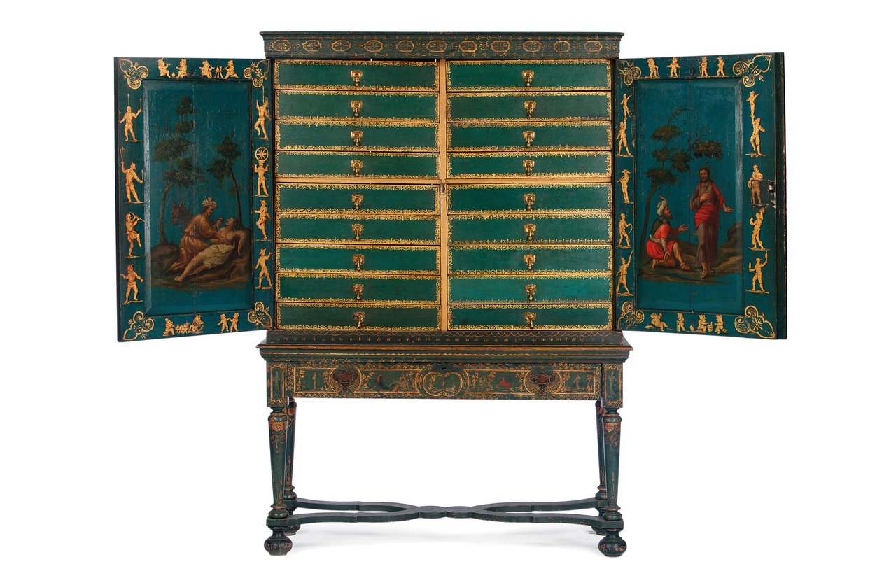 Verzamelaarskast op standaard, c.1700-30 door Dutch School