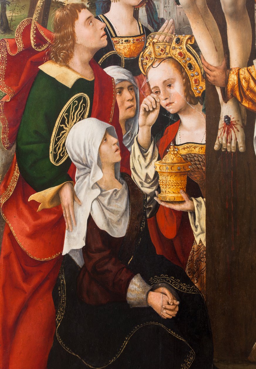 Kruisafneming,1520 (olieverf op doek) door Dutch School