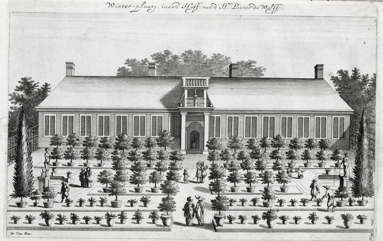 Nederlandse tuin, uit De Nederlandze Hesperides door Jan Commelin, gepubliceerd in 1676 door Dutch School