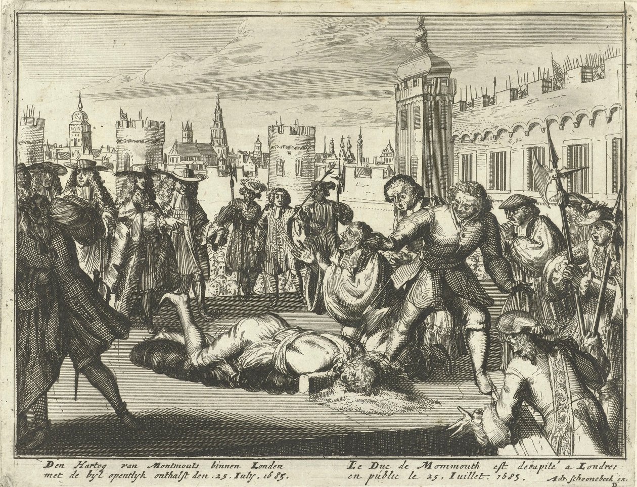 Executie van de hertog van Monmouth, 15 juli 1685 door Dutch School