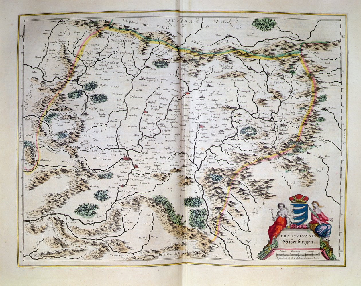 Kaart van Transsylvanië, uit een atlas, Amsterdam, 1657 door Dutch School