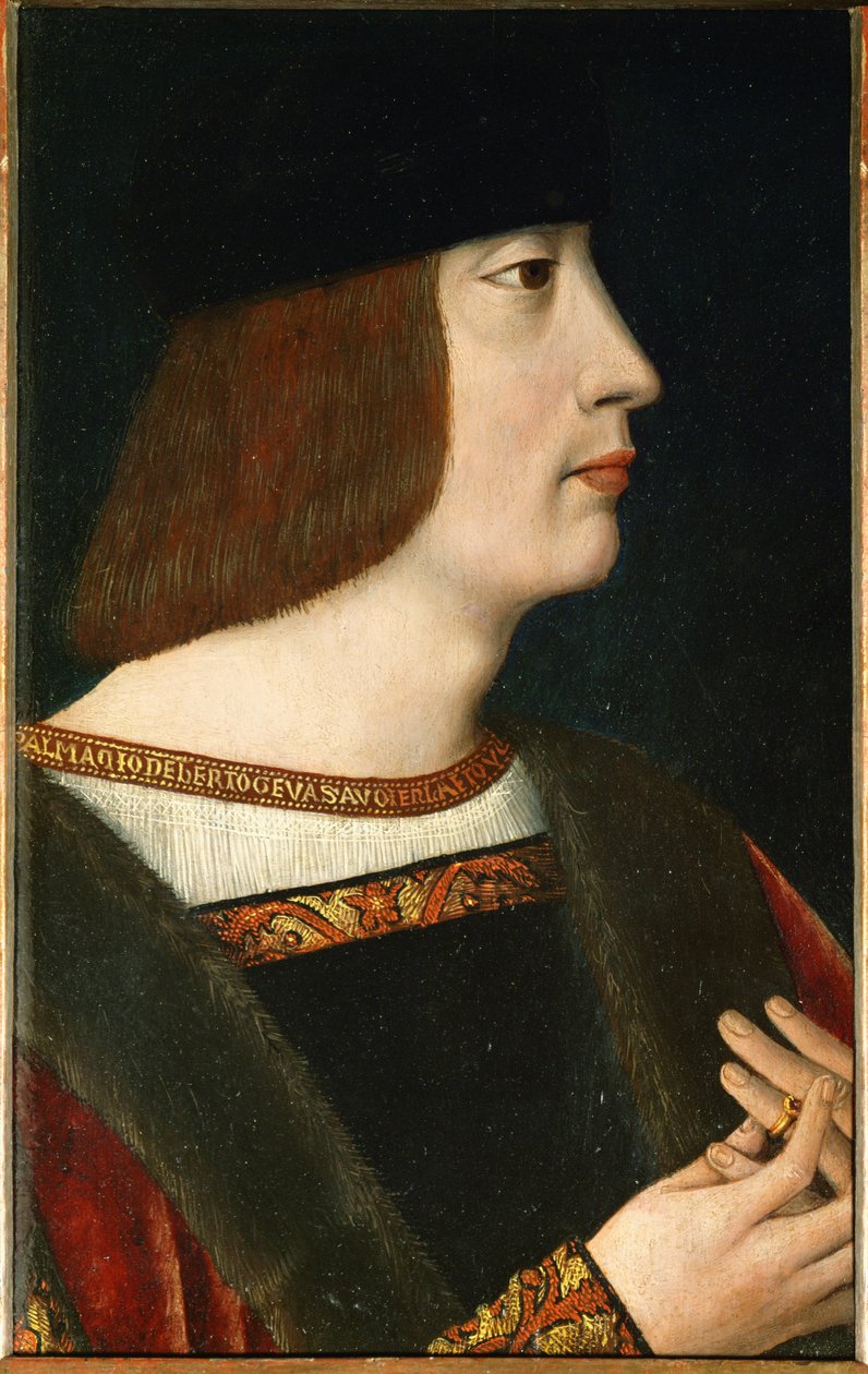 Philibert II, hertog van Savoye, tweede echtgenoot van Margarete van Oostenrijk (schilderij op hout) door Dutch School