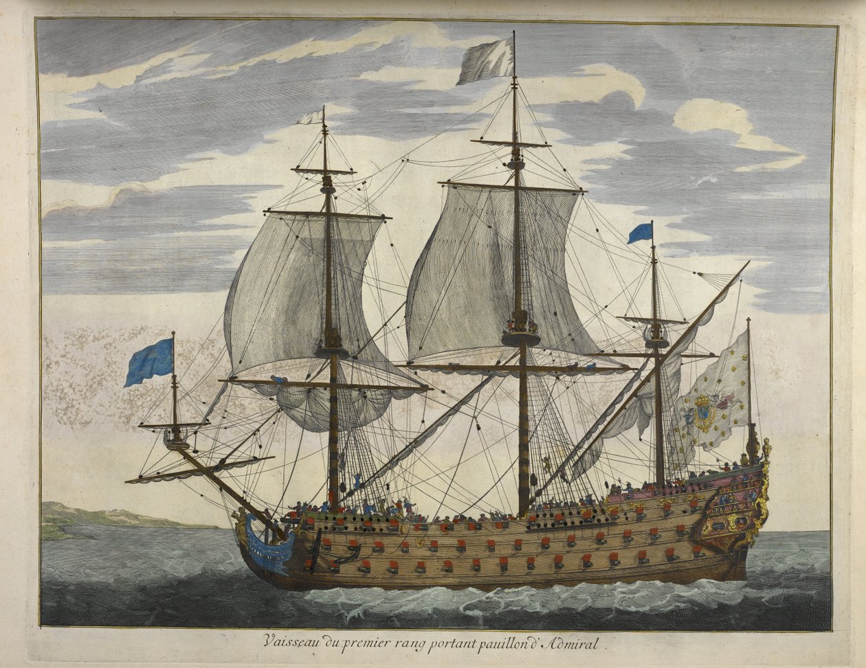 Vlaggenschip van de eerste rang met admiraalsvlag, uit 