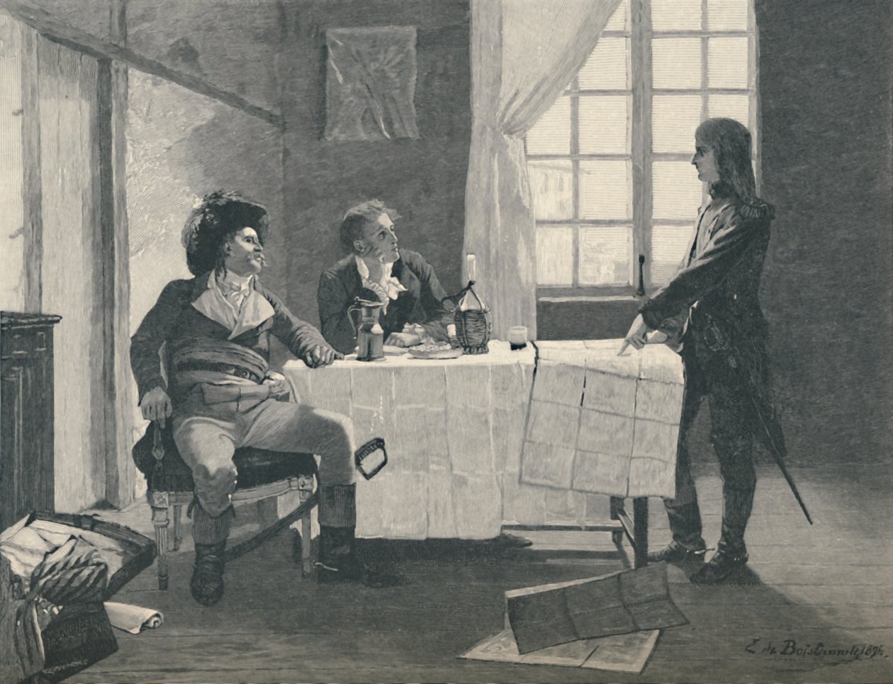 Bonaparte, Turreau en Volney in Nice in 1793, 1896 door E.G.H. Del
